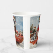 Blue Heeler Hund in Sledge Lass es Schnee Weihnach Pappbecher (Rechts)