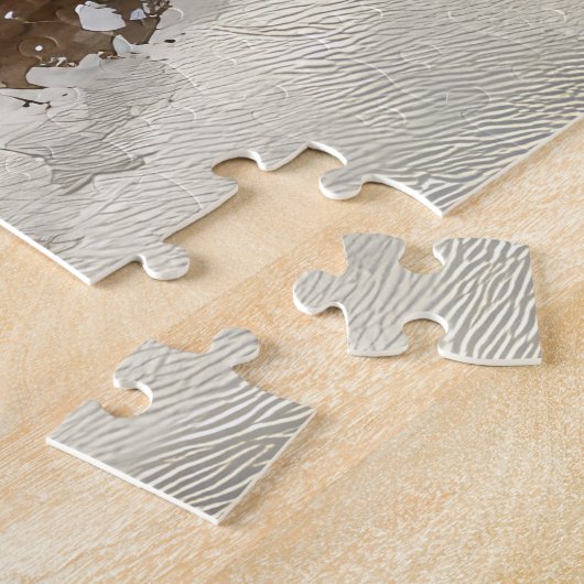 Blue Heeler Hund in Sledge Lass es Schnee Weihnach Puzzle (Seite)