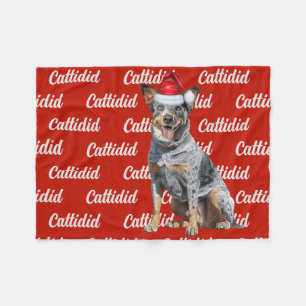 Blue Heeler Hund mit Name Gemustert Weihnachten Fleecedecke