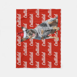 Blue Heeler Hund mit Name Gemustert Weihnachten Fleecedecke