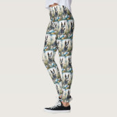 Blue Heeler Hund mit Ostereiern Urlaub Leggings (Links)