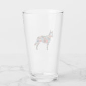 Blue Heeler Hund Rasse Silhouette Geo Kariert Glas (Rückseite)