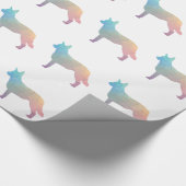 Blue Heeler Hund Rasse Silhouette Geo Pastel Geschenkpapier (Ecke)