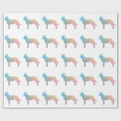 Blue Heeler Hund Rasse Silhouette Geo Pastel Geschenkpapier (Flach)