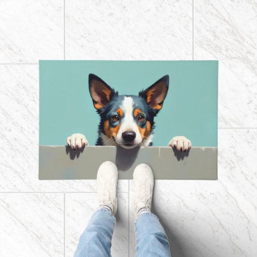 Blue Heeler Hund Türmatte Kunst (Indoor)