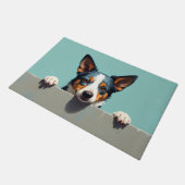 Blue Heeler Hund Türmatte Kunst (Schrägansicht)