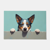 Blue Heeler Hund Türmatte Kunst (Vorderseite)
