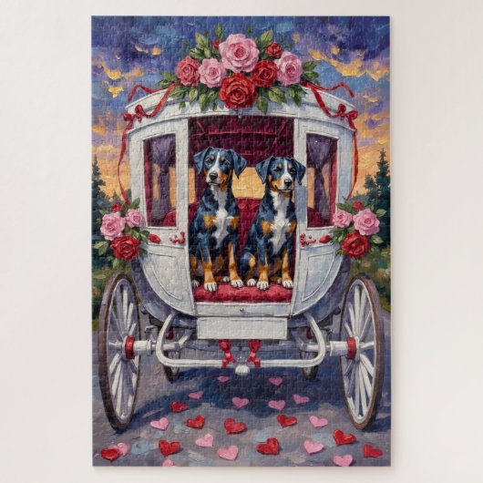 Blue Heeler Hund Valentinstag Puzzle (Vertikal)