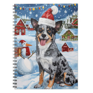 Blue Heeler Hund Winter Wonderland Weihnachtsfreud Notizblock