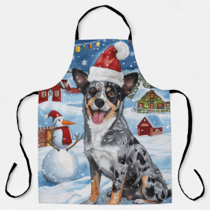 Blue Heeler Hund Winterwunderland Weihnachtsfreude Schürze