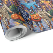 Blue Heeler Hunde Trick-or-Treating in Halloween C Geschenkpapier (Rolleneckpunkt)