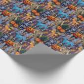 Blue Heeler Hunde Trick-or-Treating in Halloween C Geschenkpapier (Ecke)