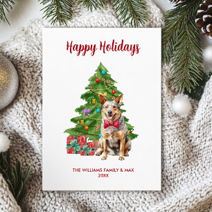 Blue Heeler-Hundefamilien-Weihnachten Feiertagskarte