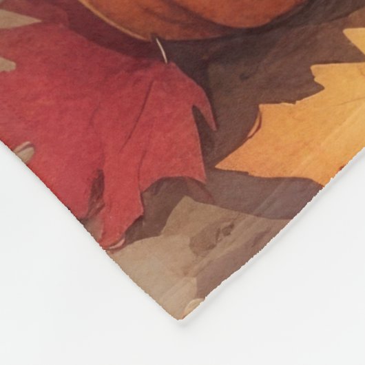 Blue Heeler im Herbst lässt Erntedank Art Fleecedecke (Ecke)