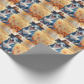 Blue Heeler im Herbst lässt Erntedank Art Geschenkpapier (Ecke)