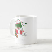 Blue Heeler mit Weihnachts-Pullover - Frohe Weihna Kaffeetasse (Vorderseite Links)