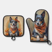 Blue Heeler Ofenhandschuh & Topflappen-Set (Vorderseite)