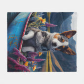 Blue Heeler on a Paddle: Ein Landschaftliches Aben Fleecedecke (Vorderseite (Horizontal))