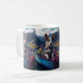 Blue Heeler on a Paddle: Ein Landschaftliches Aben Kaffeetasse (Vorderseite Links)