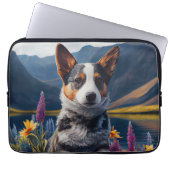 Blue Heeler on a Paddle: Ein Landschaftliches Aben Laptopschutzhülle (Vorderseite)