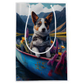 Blue Heeler on a Paddle: Ein Landschaftliches Aben Mittlere Geschenktüte (Vorderseite)