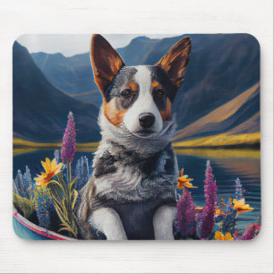 Blue Heeler on a Paddle: Ein Landschaftliches Aben Mousepad