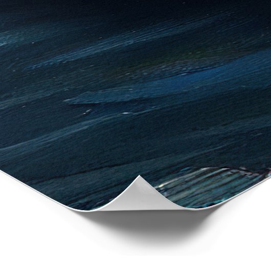 Blue Heeler on a Paddle: Ein Landschaftliches Aben Poster (Ecke)