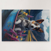 Blue Heeler on a Paddle: Ein Landschaftliches Aben Puzzle (Horizontal)