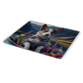 Blue Heeler on a Paddle: Ein Landschaftliches Aben Schneidebrett (Ecke)