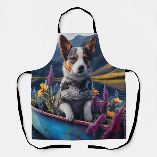 Blue Heeler on a Paddle: Ein Landschaftliches Aben Schürze (Vorderseite)