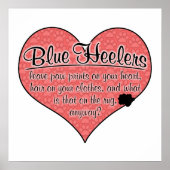 Blue Heeler Paw Prints Hunde Humor Poster (Vorne)