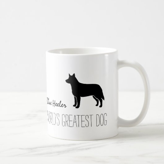 Blue Heeler Silhouette Weltgrößter Hund Custom Kaffeetasse (Rechts)
