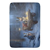 Blue Heeler Snowy Sleigh Weihnachtsdekor Badematte (Vorderseite Vertikal)