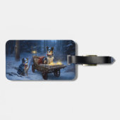 Blue Heeler Snowy Sleigh Weihnachtsdekor Gepäckanhänger (Rückseite horizontal)