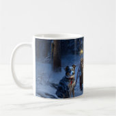 Blue Heeler Snowy Sleigh Weihnachtsdekor Kaffeetasse (Links)