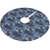 Blue Heeler Snowy Sleigh Weihnachtsdekor Polyester Weihnachtsbaumdecke (Schrägansicht)