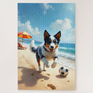 Blue Heeler Strand Sport Szene Puzzle
