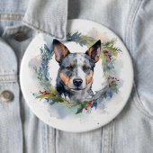 Blue Heeler Weihnachtsfeier Festliche Jungfrau Button (Beispiel)