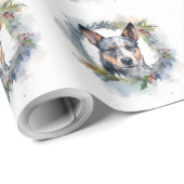 Blue Heeler Weihnachtsfeier Festliche Jungfrau Geschenkpapier (Rolleneckpunkt)