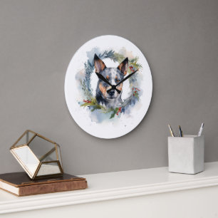 Blue Heeler Weihnachtsfeier Festliche Jungfrau Große Wanduhr