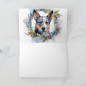 Blue Heeler Weihnachtsfeier Festliche Jungfrau Karte (Innenseite)
