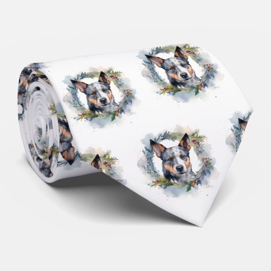 Blue Heeler Weihnachtsfeier Festliche Jungfrau Krawatte (Gerollt)