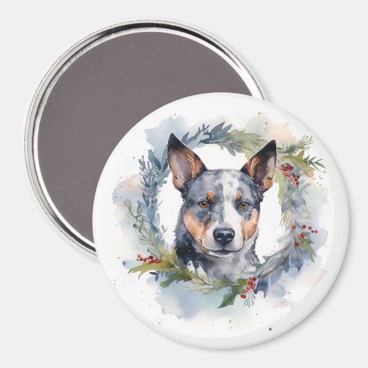 Blue Heeler Weihnachtsfeier Festliche Jungfrau Magnet (Vorderseite/Rückseite)