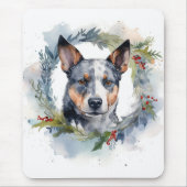 Blue Heeler Weihnachtsfeier Festliche Jungfrau Mousepad (Vorne)