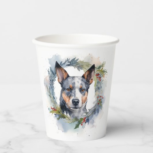 Blue Heeler Weihnachtsfeier Festliche Jungfrau Pappbecher (Vorderseite)
