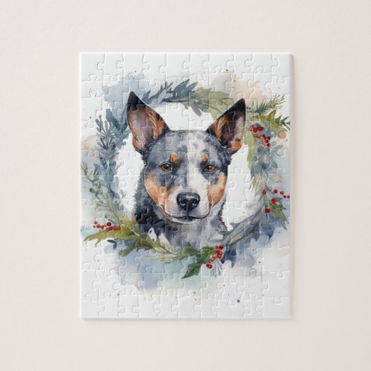 Blue Heeler Weihnachtsfeier Festliche Jungfrau Puzzle (Vertikal)