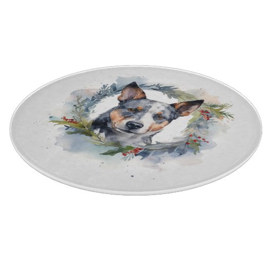 Blue Heeler Weihnachtsfeier Festliche Jungfrau Schneidebrett (Ecke)