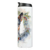 Blue Heeler Weihnachtsfeier Festliche Jungfrau Thermosbecher (Nach rechts gedreht)