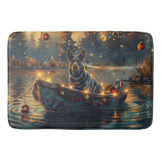 Blue Heeler Weihnachtsfest Reise Badematte (Vorderseite)