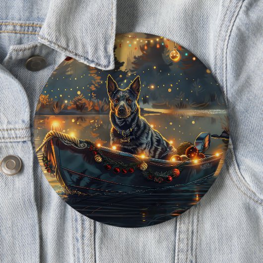 Blue Heeler Weihnachtsfest Reise Button (Beispiel)